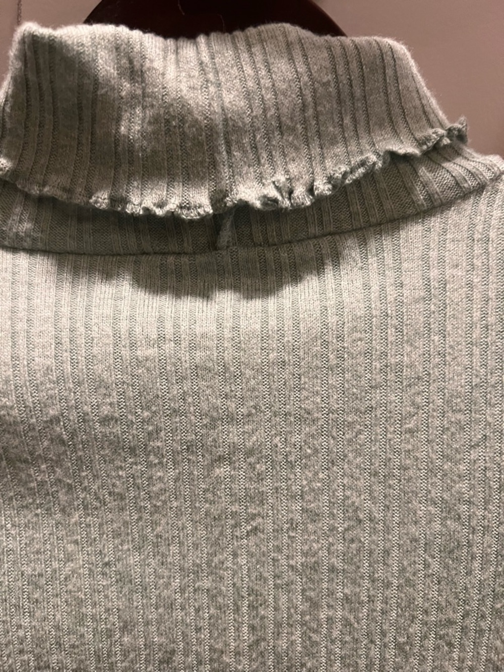 Madewell Sage Ribbed Mock Neck Cropped Sweater - Picture 3 of 8
